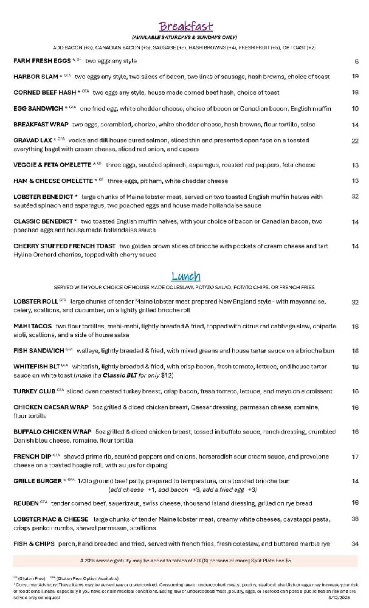 FallBrunchMenu 9.7.2025 Page 2