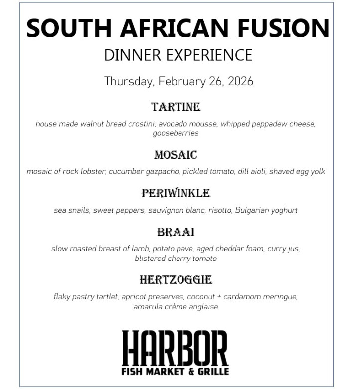 South African menu social media