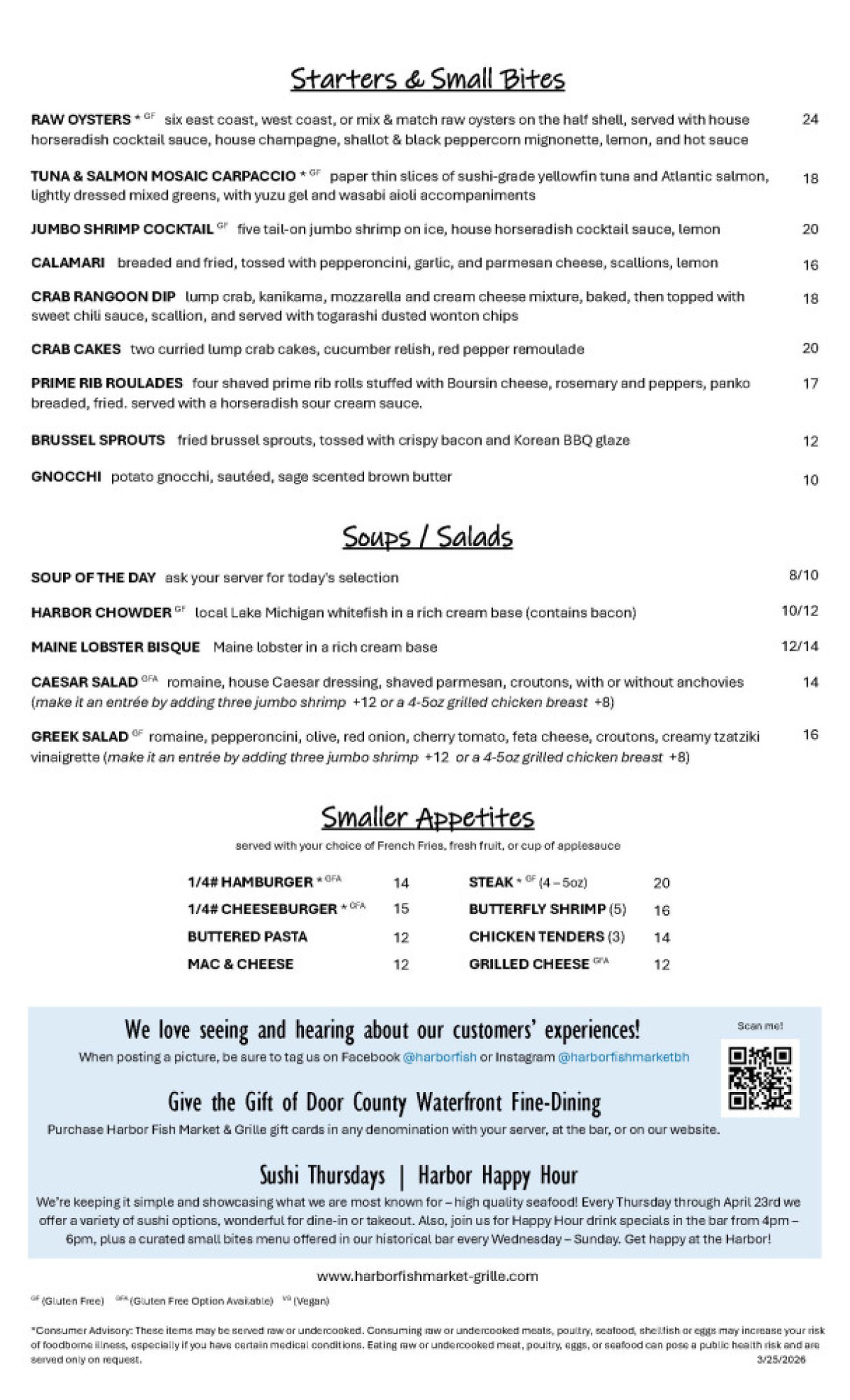 SpringDinnerMenu 3.25.2026 2pageversion Page 1