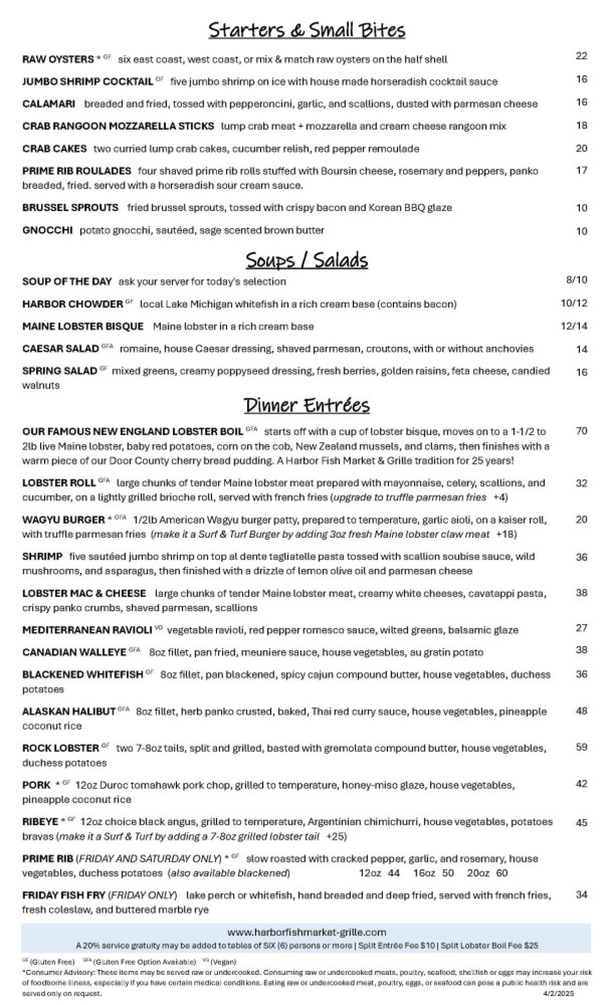 SpringDinnerMenu 4.2.2025
